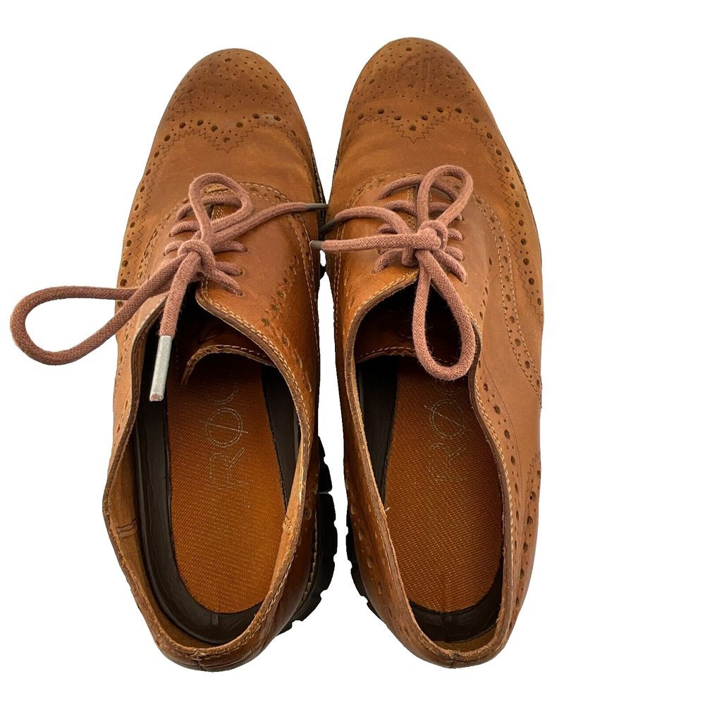 Cole Haan Zerogrand‎ Wingtip Oxford Shoes Men's Size 10.5 British Tan Brown